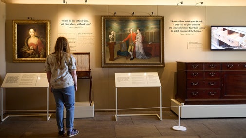 A visitor explores elements of Sabine's life in the Servants Hall